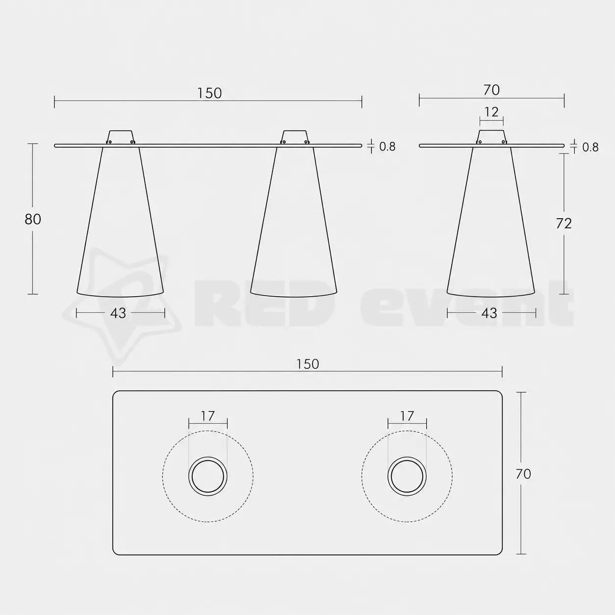 чертёж конференц стол led peak desk в аренду